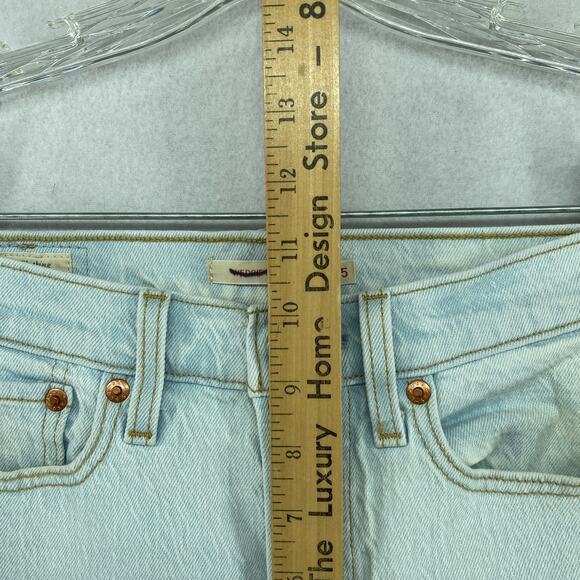 LEVIS Jeans Womens 25x28 Premium Denim Wedgie Straight Ankle Button Fly Blue - Picture 13 of 16